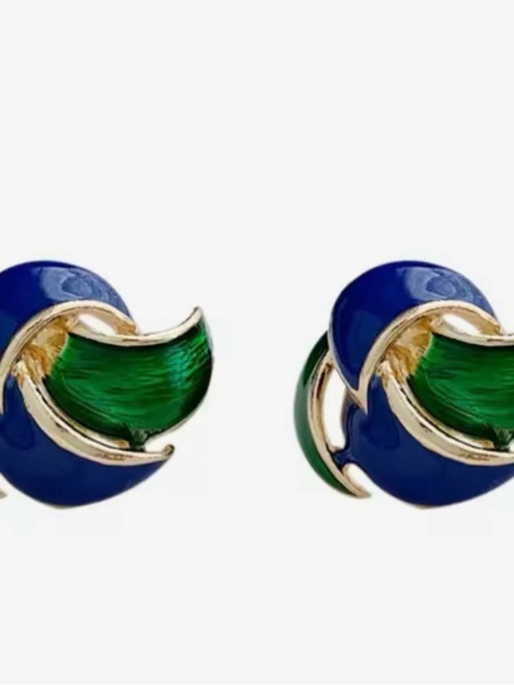 New Blue and Green Enamel Style Earrings